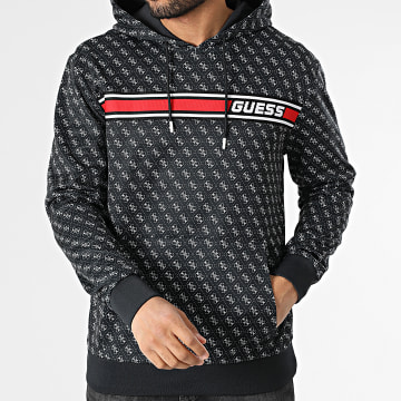 Guess - Sweat Capuche Z4BQ30-FL04Q Noir Blanc