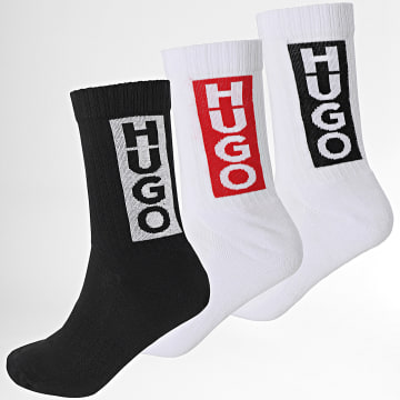 HUGO - Lot De 3 Paires De Chaussettes 50521068 Noir Blanc Rouge