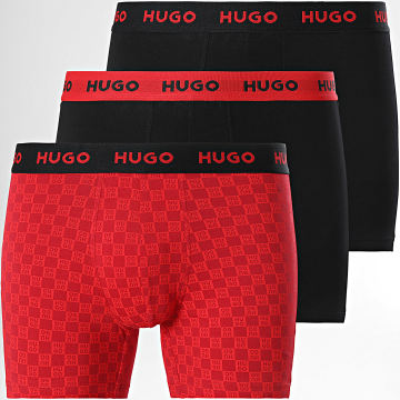 HUGO - Lot De 3 Boxers Design 50532559 Noir Rouge
