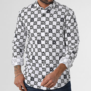 HUGO - Chemise Manches Longues Ermo 50534257 Blanc Noir
