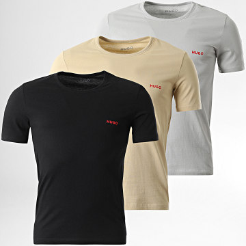 HUGO - Lot De 3 Tee Shirts 50532811 Noir Gris Beige