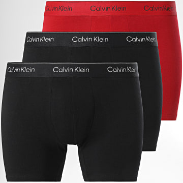 Calvin Klein - Lot De 3 Boxers NB4077A Noir Rouge