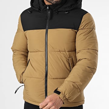 Kymaxx - Doudoune Capuche Camel Noir