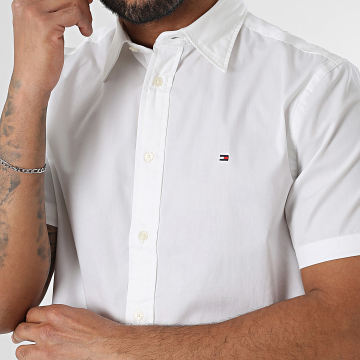 Tommy Hilfiger - Chemise Manches Courtes Flex Poplin Solid 7584 Blanc
