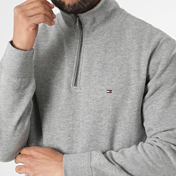 Tommy Hilfiger - Sweat Col Zippé Essential 7233 Gris Chiné