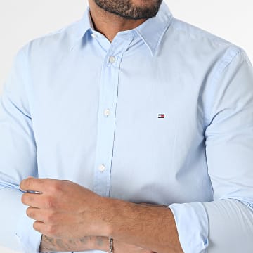 Tommy Hilfiger - Camisa Flex Popelina Kent Cuello Manga Larga 8137 Azul Claro