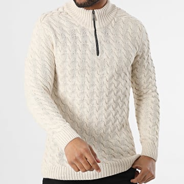 Classic Series - Jersey beige con cremallera