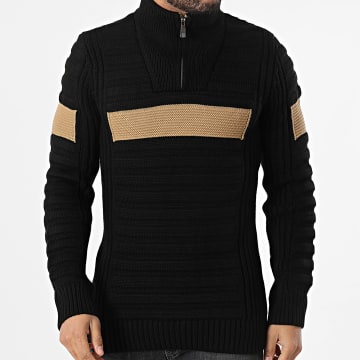 Classic Series - Pull Col Zippé Noir