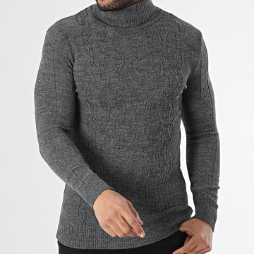 Classic Series - Pull Col Roulé Gris Anthracite