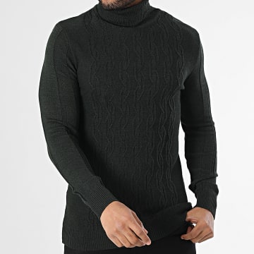 Classic Series - Pull Col Roulé Vert Foncé