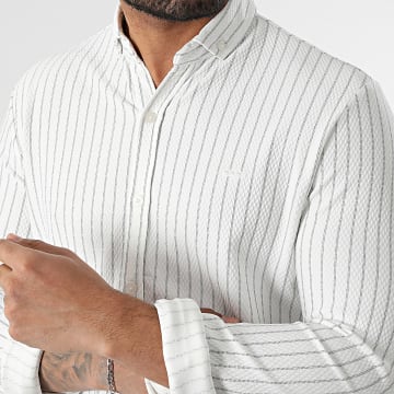 Classic Series - Chemise Manches Longues A Rayures Blanc Noir