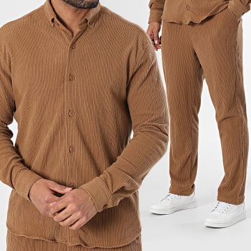 Classic Series - Camel shirt met lange mouwen en joggingbroekenset