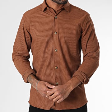 Classic Series - Chemise Manches Longues A Rayures Camel
