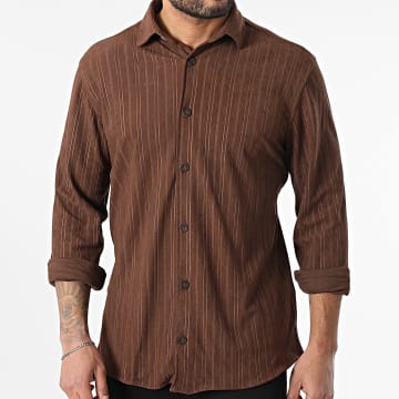 Classic Series - Chemise Manches Longues A Rayures Marron