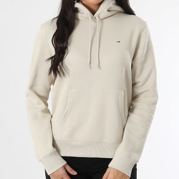 Tommy Jeans - Sweat Capuche Regular Femme Flag 9958 Beige