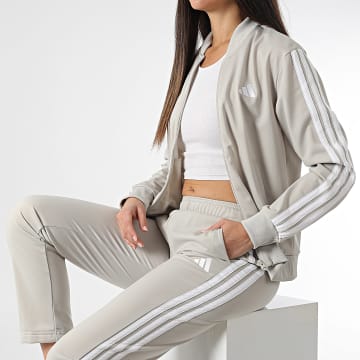 Adidas Sportswear - Ensemble De Survetement A Bandes Femme 3 Stripes JD2686 Beige