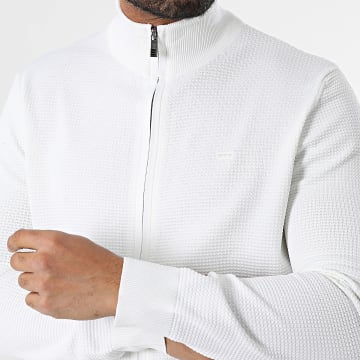 Classic Series - Pull Col Montant Zippé Blanc