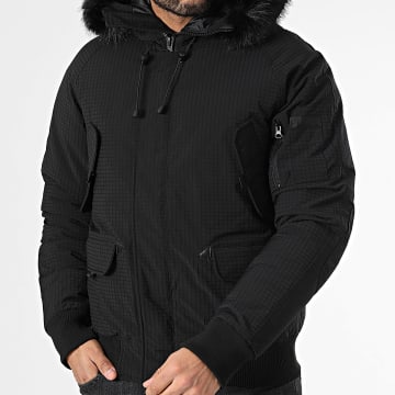 Classic Series - Doudoune Capuche Fourrure Tobacco Noir