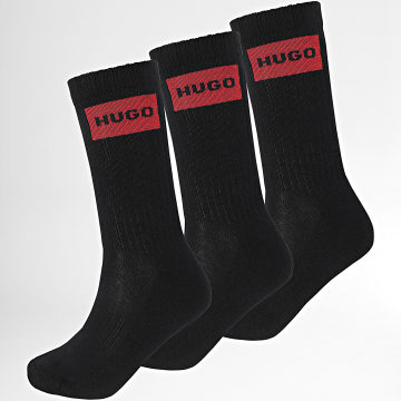 HUGO - Lot De 3 Paires De Chaussettes Rib Label 50531515 Noir