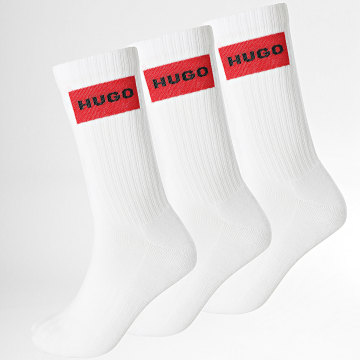 HUGO - Lot De 3 Paires De Chaussettes Rib Label 50531515 Blanc