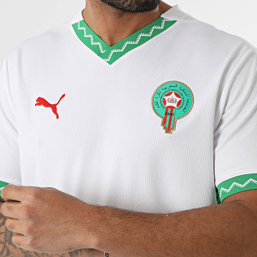 Puma - Maillot De Foot Col V Maroc FRMF Away Jersey Replica 777706 Blanc