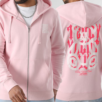 Teddy Yacht Club - Sudadera con capucha y cremallera Fluo Pink Street Roll