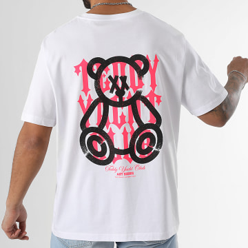 Teddy Yacht Club - Tee Shirt Oversize Large Street Roll Pink Fluo White
