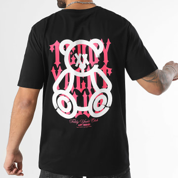 Teddy Yacht Club - Tee Shirt Oversize Large Street Roll Rosa Fluo Negro