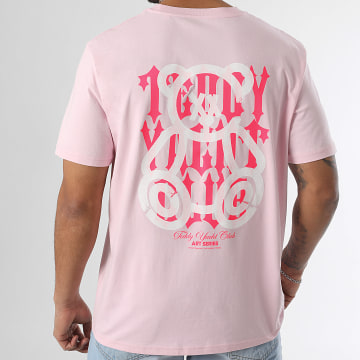 Teddy Yacht Club - T-Shirt Oversize Large Street Roll Fluo Pink Pink