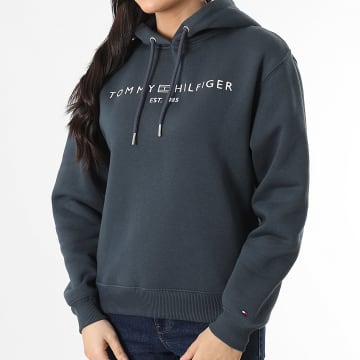 Tommy Hilfiger - Sweat Capuche Femme Corp Logo 3598 Gris Anthracite