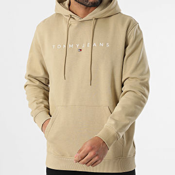 Tommy Jeans - Sweat Capuche Linear Logo 0746 Beige Foncé