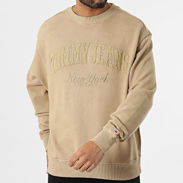Tommy Jeans - Sweat Crewneck Vintage Varsity 0262 Beige Foncé