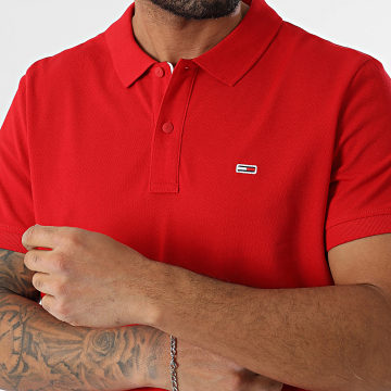 Tommy Jeans - Polo Manches Courtes Slim Placket 8312 Rouge