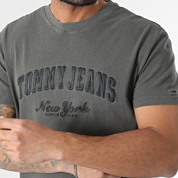 Tommy Jeans - Tee Shirt Slim Linear Chest 1188 Gris Anthracite