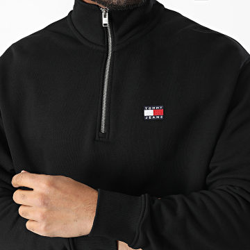 Tommy Jeans - Sweat Col Montant Zippé Relax Badge 0641 Noir