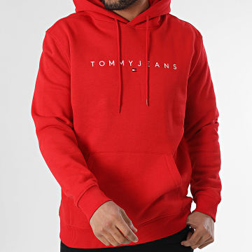 Tommy Jeans - Sweat Capuche Linear Logo 0746 Rouge