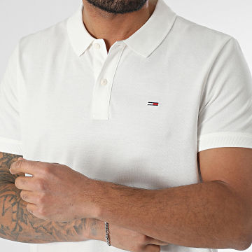 Tommy Jeans - Polo Manches Courtes Slim Placket 8312 Blanc