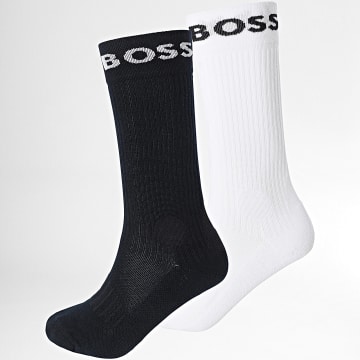 BOSS - Lot De 2 Paires De Chaussettes 50469747 Blanc Bleu Marine