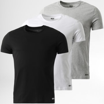 Diesel - Randal A17828-0LIAD Bianco Grigio Heather Nero 3 Tee Shirt Pack