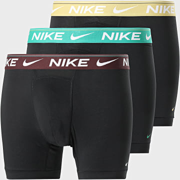 Nike - Lot De 3 Boxers KE1257 Noir Vert Jaune Bordeaux