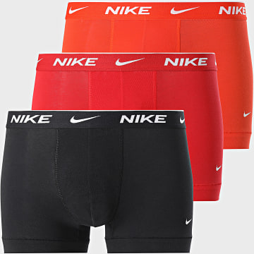 Nike - Lot De 3 Boxers KE1008 Noir Rouge Orange