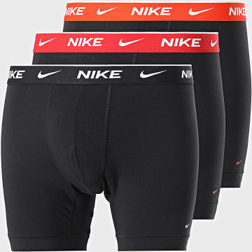 Nike - Lot De 3 Boxers KE1007 Noir Orange Rouge