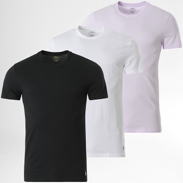 Polo Ralph Lauren - Lot De 3 Tee Shirts Original Player Blanc Noir Violet
