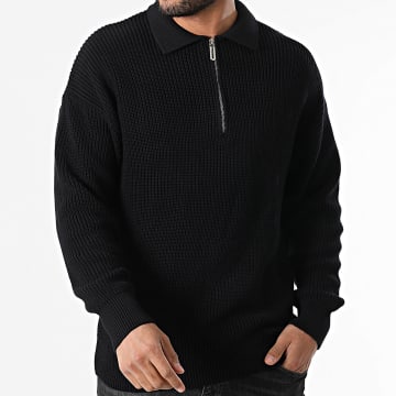 2Y Premium - Pull Col Zippé Noir