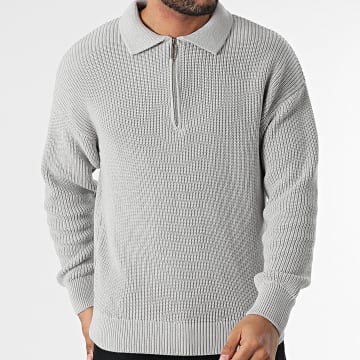 2Y Premium - Grey Zip Neck Sweater