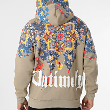 Classic Series - Sweat Capuche Taupe Bleu Jaune