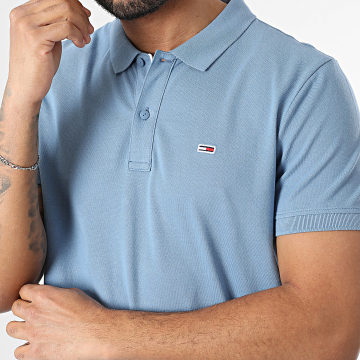 Tommy Jeans - Polo Manches Courtes Slim Placket 8312 Bleu