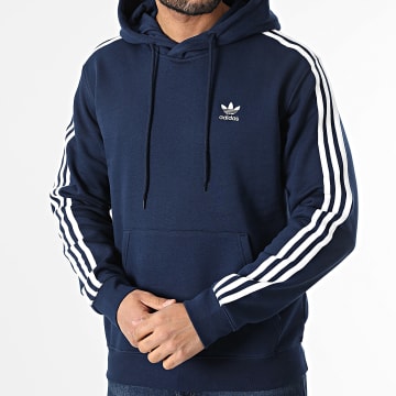 Adidas Originals - Sweat Capuche A Bandes 3 Stripes IL2489 Bleu Marine