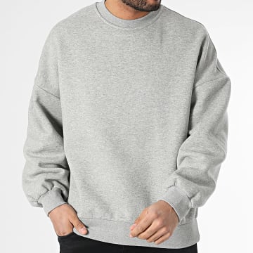 ADJ - Sudadera con cuello redondo Gris jaspeado