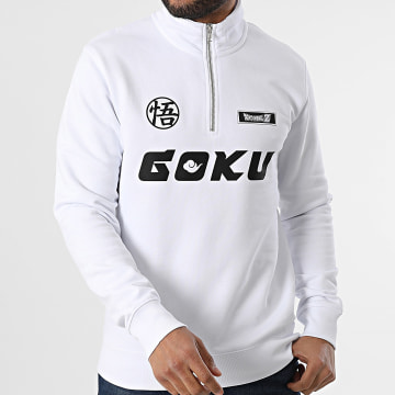 Dragon Ball Z - Goku Badge Zip Neck Sweat Top Bianco